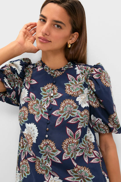 Navy Floral Mimi Mini Dress