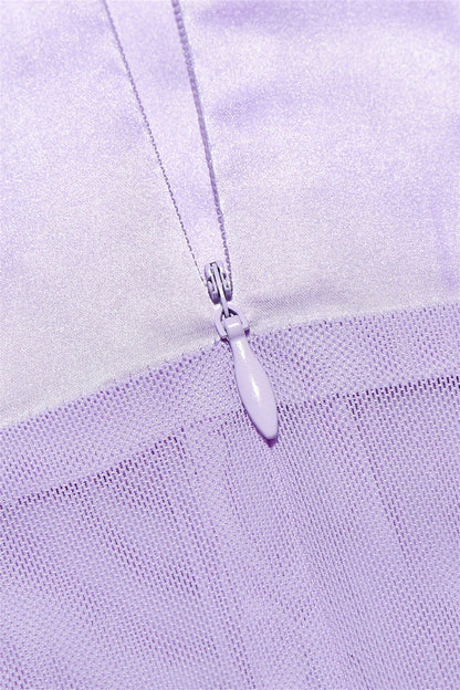 V-neck Lilac Mermaid Long Dress with Slit