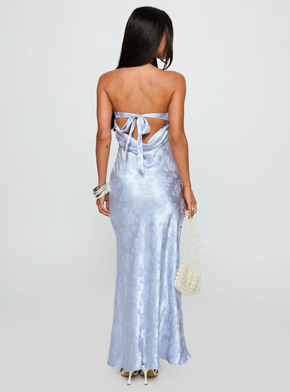 Haley Maxi Dress Blue Jacquard