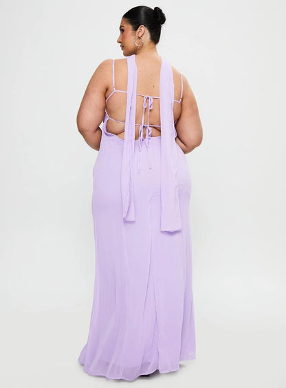 Jadira Scarf Maxi Dress Purple Curve