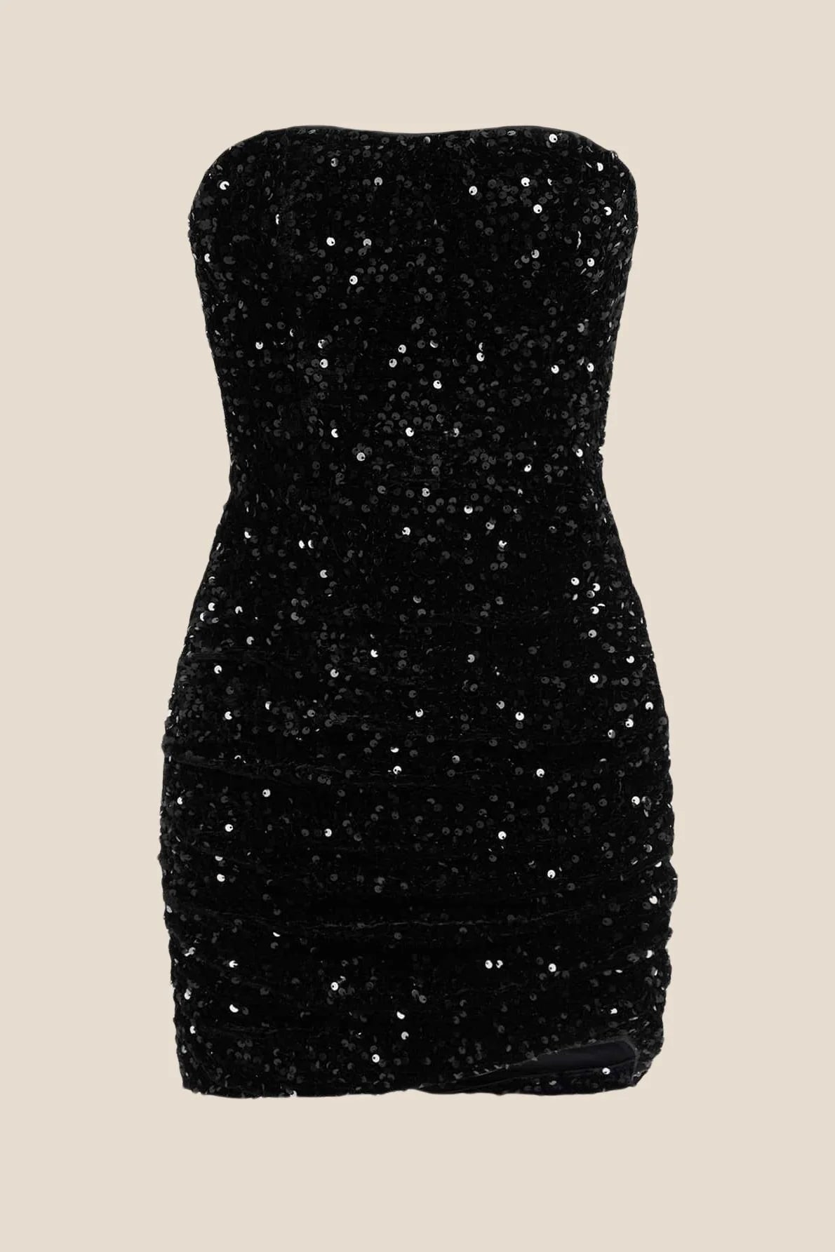 Strapless Pink Bodycon Sequin Short Dress